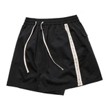 Paneled Diamond Striped Shorts