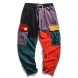 Patchwork Corduroy Cargo Pants