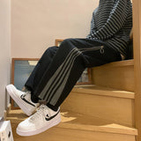 Pcloa Vintage Side Striped Zipper Sweatpants