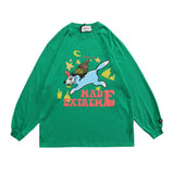 Letter Fox Cartoon Print Sweatshirt