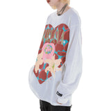 Pcloa Cute love pattern Print Sweatshirt