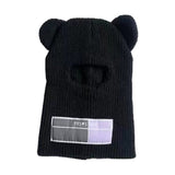 Bear Face Mask Knitted Hat