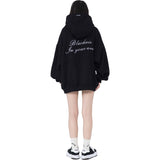 Letter Badge Graphic Zipper Hoodie