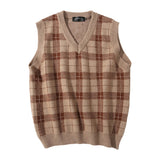 Retro Grid Knitted Vest