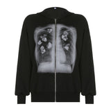 'Butterfly In Skeleton' Zip Up Hoodie