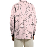 Abstract Line Face Print Jacket