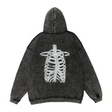 Vintage Letter Skeleton Hoodie