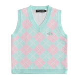 Diamond Pattern Knitted Vest