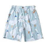 Full-Print Big White Goose Casual Shorts