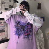 Butterfly Fake Two-Piece Long Sleeve Shirt