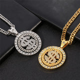 Pcloa Rotatable Dollars Logo Necklace