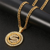 Pcloa Rotatable Dollars Logo Necklace