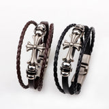 Pcloa Vintage Cross Multi-layer Rope Bracelet