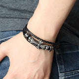 Pcloa Vintage Cross Multi-layer Rope Bracelet