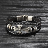 Pcloa Vintage Cross Multi-layer Rope Bracelet