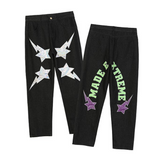 Letter Pentagram Graphic Jeans