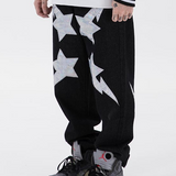 Letter Pentagram Graphic Jeans