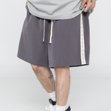 Paneled Diamond Striped Shorts