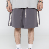 Paneled Diamond Striped Shorts