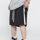 Paneled Diamond Striped Shorts