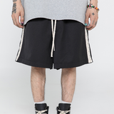 Paneled Diamond Striped Shorts