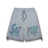 Reflection Letter Side Elastic Shorts