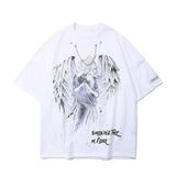 Anime Letter Necklace Print T-Shirt