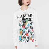 Letter Butterfly Print Long Sleeve Shirt