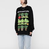 Letter Cactus Graphic Sweatshirt