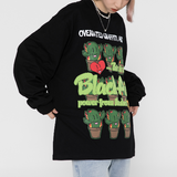 Letter Cactus Graphic Sweatshirt