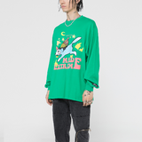 Letter Fox Cartoon Print Sweatshirt