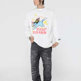 Letter Fox Cartoon Print Sweatshirt