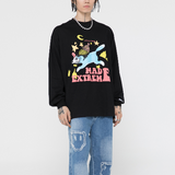 Letter Fox Cartoon Print Sweatshirt