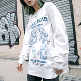 Letter Sketch Bear Graphic Sweatshirt