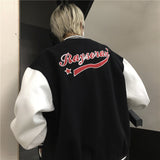 'R' Patchwork Letter Embroidery Jacket