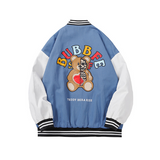 Bear Patchwork Baseball Jacket