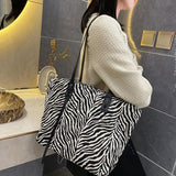 Zebra-Pattern Shoulder Bag