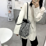 Zebra-Pattern Shoulder Bag