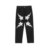 Letter Pentagram Graphic Jeans