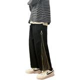 Pcloa Vintage Side Striped Zipper Sweatpants