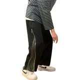 Pcloa Vintage Side Striped Zipper Sweatpants