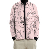 Abstract Line Face Print Jacket