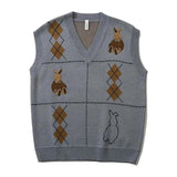 Mr.Rabbit Pattern Knitted Vest