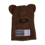 Bear Face Mask Knitted Hat