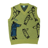 Dog Sketch Pattern Graphic Vest