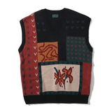 Retro Patchwork Knitted Vest