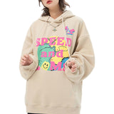 Colorful Print Smiley Hoodie