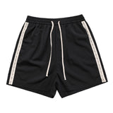 Paneled Diamond Striped Shorts