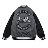 Letter Embroidery Patchwork Jacket