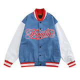 Patchwork  Letter Embroidery Denim Jacket